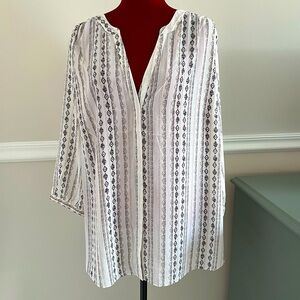 NYDJ 3/4 sleeve blouse with pintuck detail NWT